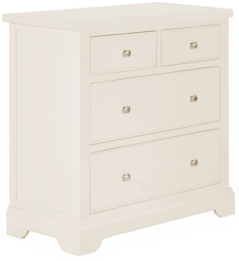 Classic Lily Painted White 2 Over 2 Chest of Drawers | Fully Assembled
