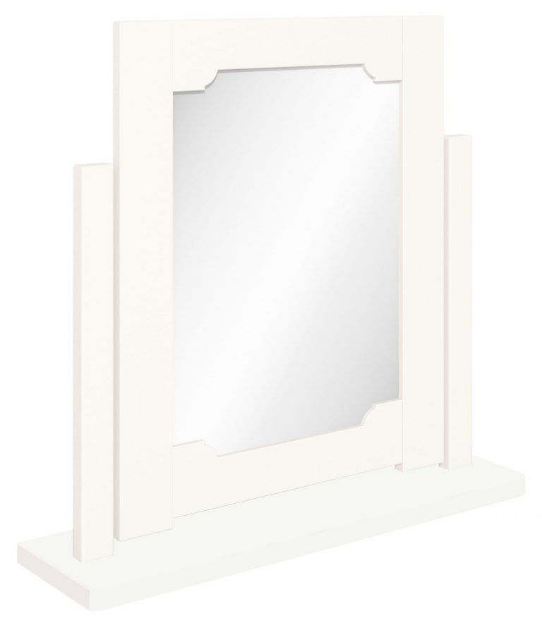 Classic Lily Painted White Dressing Table Mirror