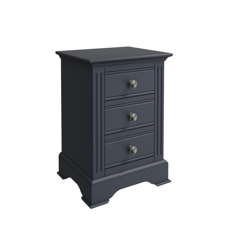 Windermere Midnight Grey Painted Large 3 Drawer Bedside| Fully Assembled