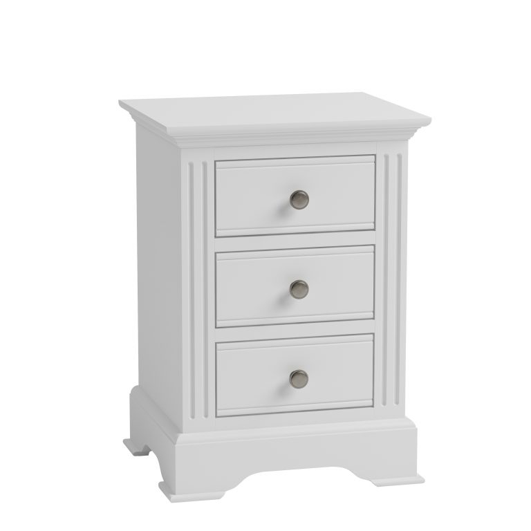 Windermere White Painted Large 3 Drawer Bedside| Fully Assembled