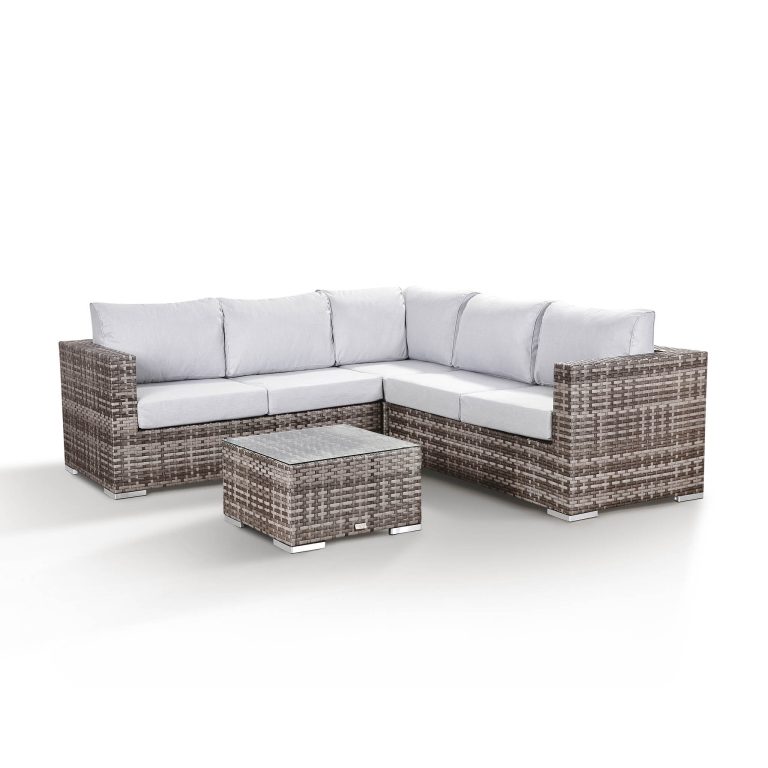 Colette Corner Sofa with Coffee Table in Grey