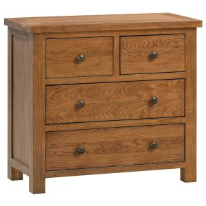 DOR003R_2_2_drawer_chest_table_bedroom_storage_dark_rustic_oak Windsor Rustic Oak 2 Over 2 Drawer Chest
