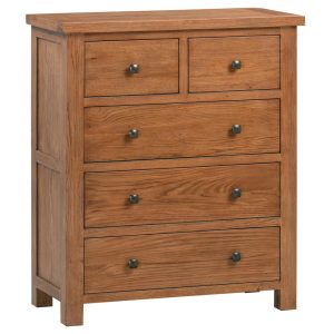 Windsor Rustic Oak 2 Over 3 Drawer Chest