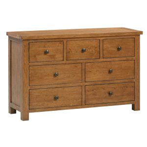 DOR006R_3_4_drawer_combinationchest_table_bedroom_storage_dark_rustic_oak Windsor Rustic Oak 3 Over 4 Drawer Chest