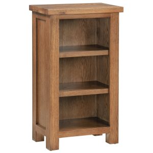 DOR060R_compact_small_bookcase_books_storage_living_rustic_dark_oak Windsor Rustic Oak Small Narrow Bookcase