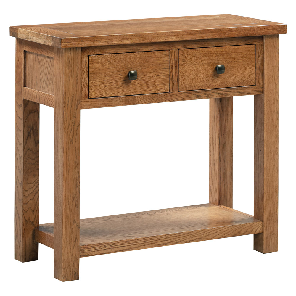 Windsor Rustic Oak 2 Drawer Console Table