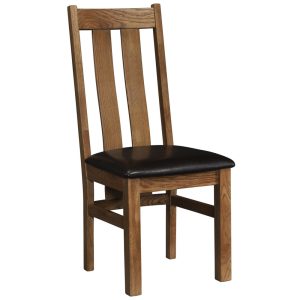 RUS100_twin_slat_dining_chair_arizona_dark_rustic_oak_lacquered_PU_seat Windsor Rustic Oak Arizona Dining Chair