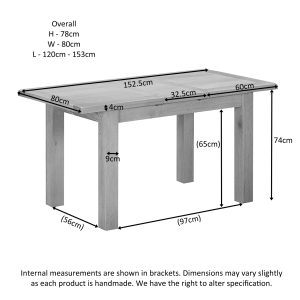 WIL093 Wiltshire Oak Small Extending Dining Table - Spec