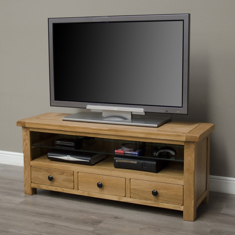 Rustic Solid Oak Plasma TV Stand